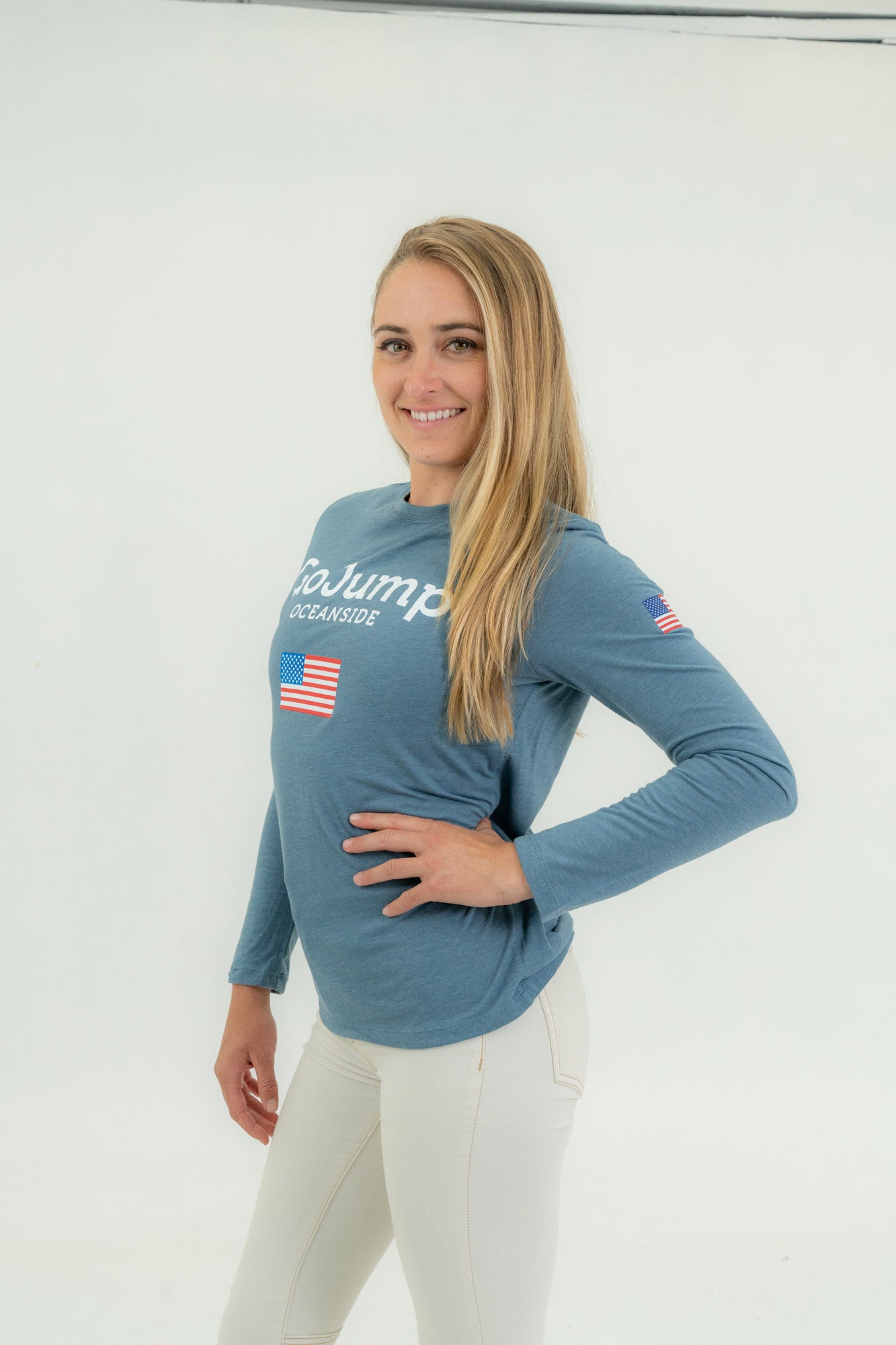 American Flag Long Sleeve Tee - Women