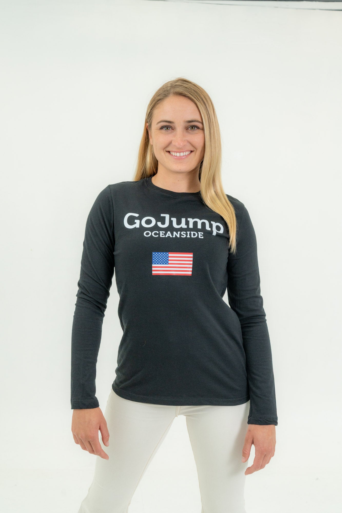 American Flag Long Sleeve Tee - Women