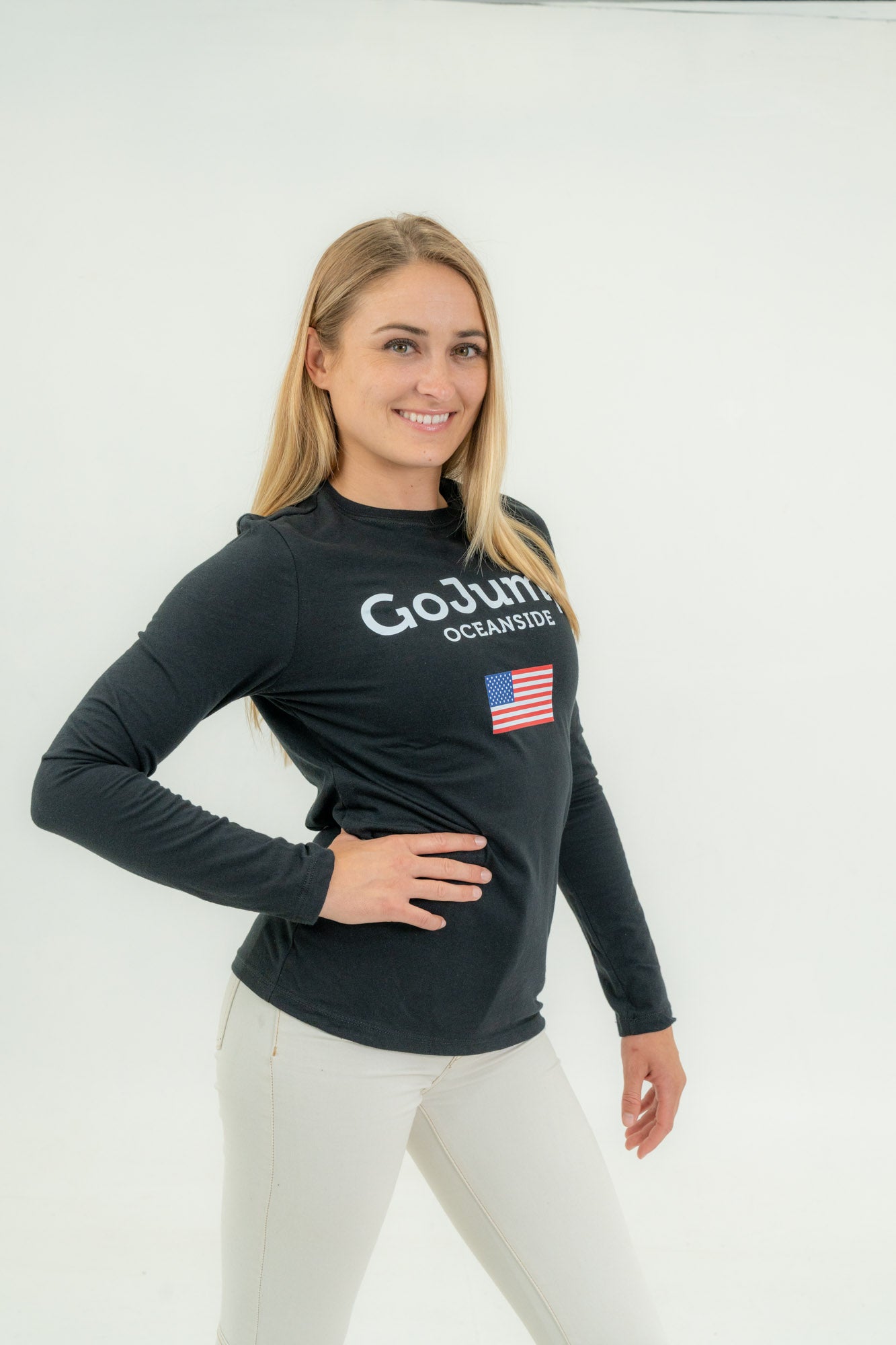 American Flag Long Sleeve Tee - Women
