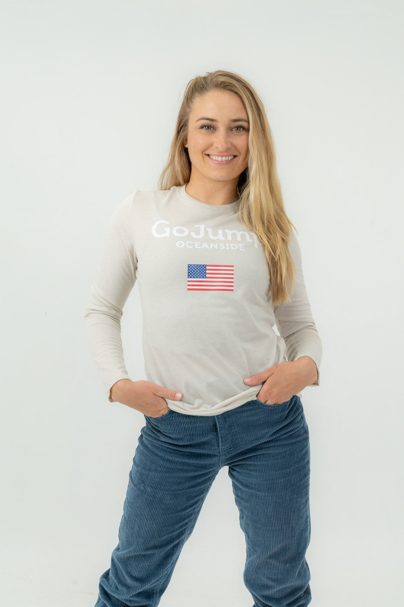 American Flag Long Sleeve Tee - Women