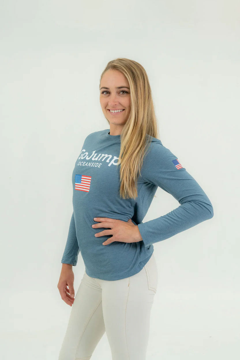 American Flag Oceanside L/S Tee - Women